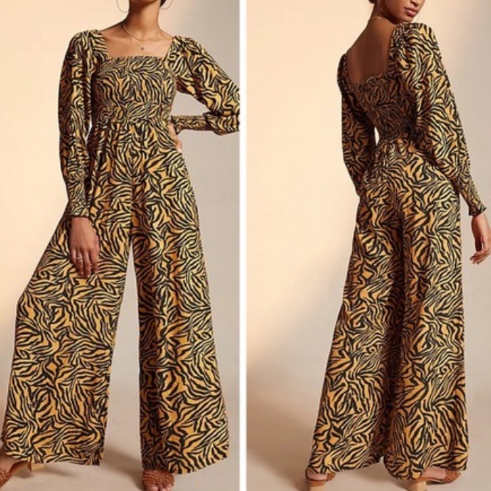 ANTHROPOLOGIE Kachel Tiger-Striped Jumpsuit 6